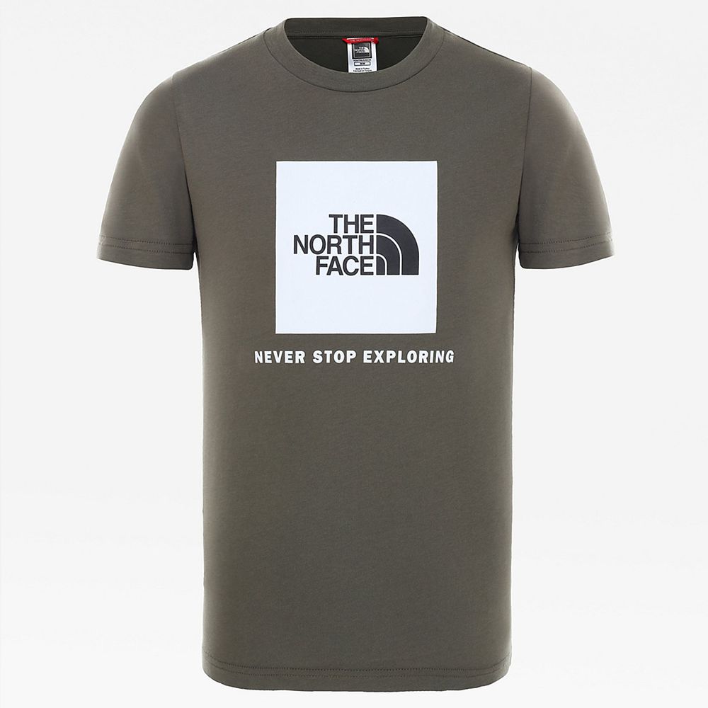 The North Face T-Shirts Youth Australia - The North Face Box Green / White Never Stop Exploring (BOT